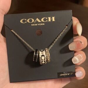 Coach Signature Gold and Black Necklace